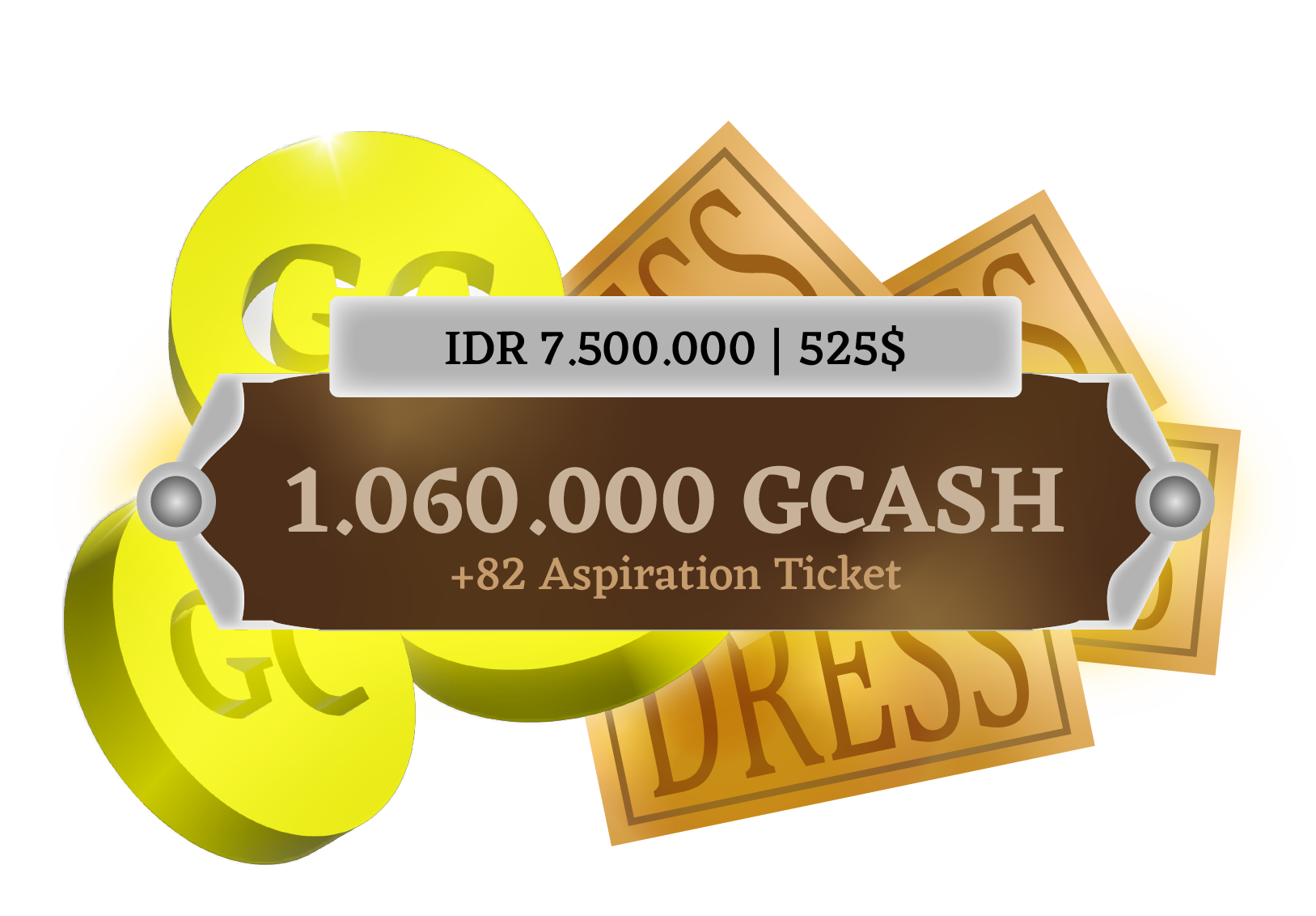 1,060,000 GCash bundle — IDR 7,500,000 or 525 USD