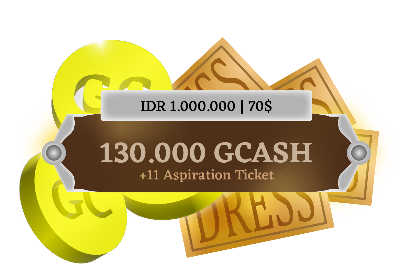 130,000 GCash bundle — IDR 1,000,000 or 70 USD