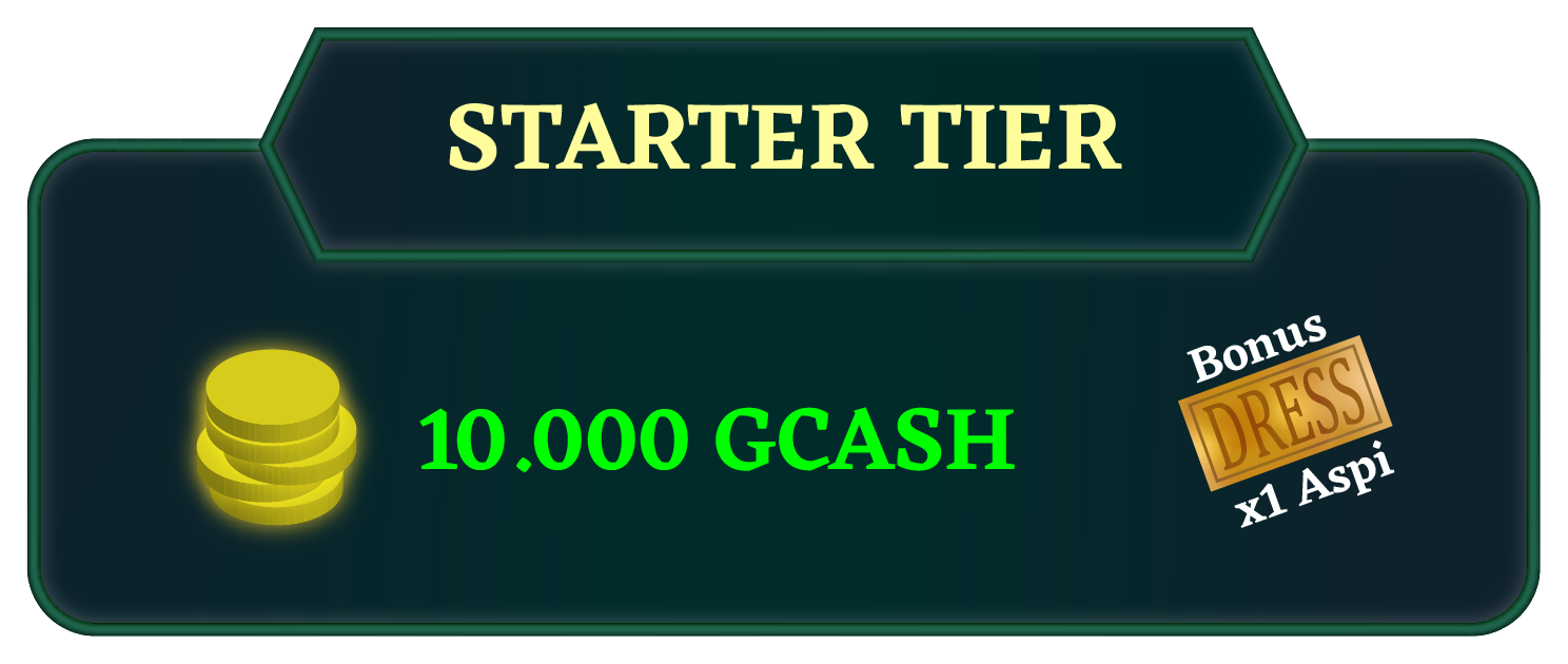 Starter Tier — 10,000 GCash, bonus dress x1 aspiration